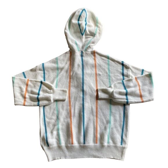 ROXY White Rainbow Hoodie Stripes Medium Hooded Sweatshirt Pullover Athleisure - Picture 6 of 10